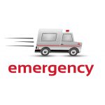 Emergency Logo – Speeding White and Red Ambulance